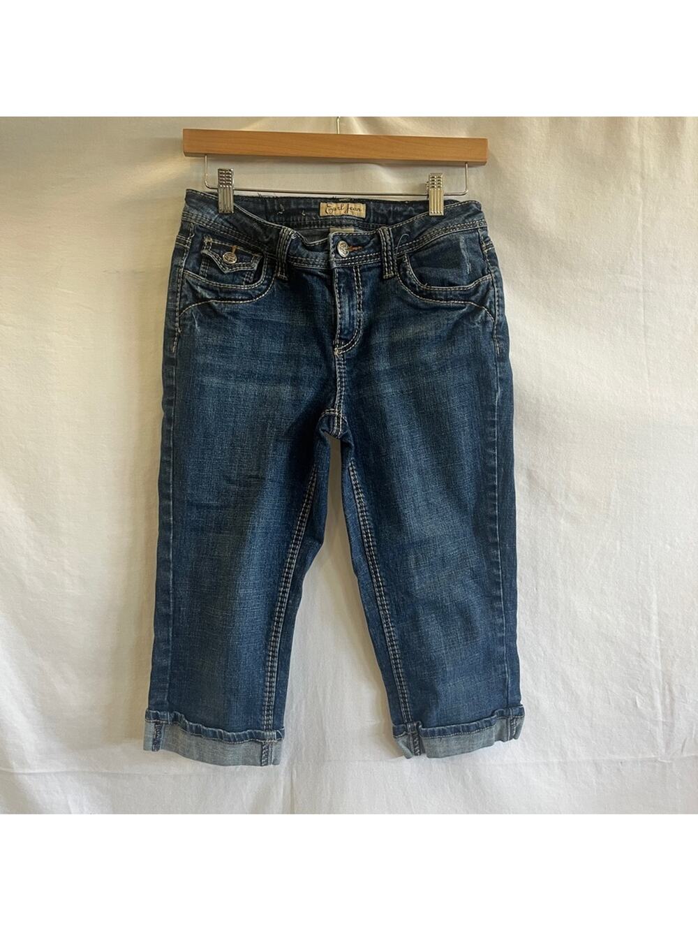 Earl Jean Capri Roll Cuff Denim Womens Size 6 Cropped Simple Casual Everyday